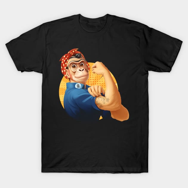 Rosie The Strong Chimp T-Shirt by Fabelink